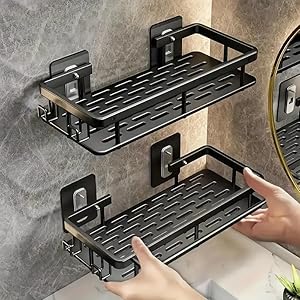 1 x Large Capacity Wall Storage Shelf No Drilling Suitable for Bathroom and Kitchen, Save Space, Easy Install Storage Shelf, Toilet Items Storage