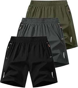 3 Pack Athletic Shorts for Men, Quick Dry Basketball Shorts with Pockets Running Casual Activewear