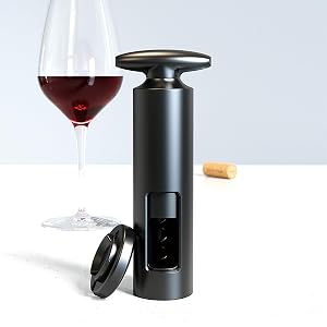 Automatic Wine Opener with Foil Cutter, Quality Rotary Corkscrew, Easy Turn Manual Bottle Opener