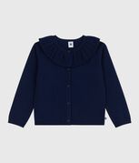 Cardigan enfant en laine et coton uni