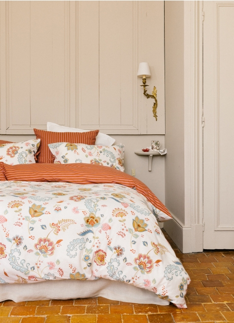 SET DE 2 TAIES D'OREILLER JASMINE COTON ET LIN