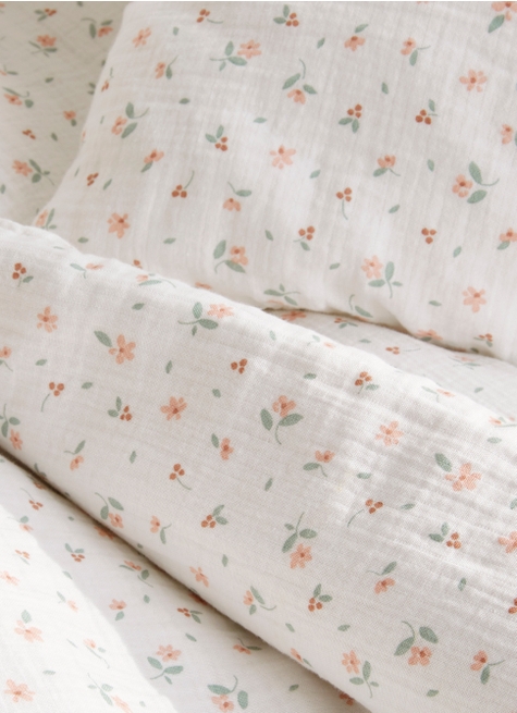 DRAP HOUSSE ENFANT EN GAZE DE COTON CHAMPÊTRE