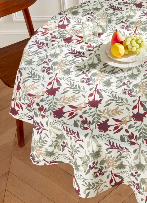 NAPPE ENDUITE EN COTON IMPRIMÉ FLEURS