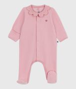 Pyjama bébé en velours à col uni