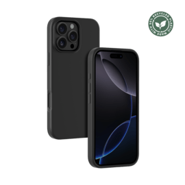 Coque antichoc en gel de silicone doux pour 55% de plastique recyclé Apple iPhone 16 Pro Max, Noir satin