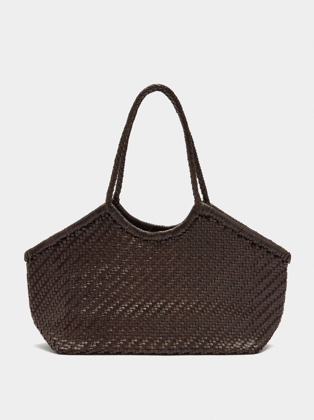 Sac shopper en cuir tressé