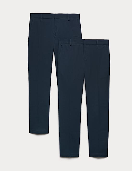 Lot de 2 pantalons garçons jambe slim, parfaits pour l’école (du 2 au 18 ans)