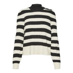 Pull col cheminée Elya à rayures Femme