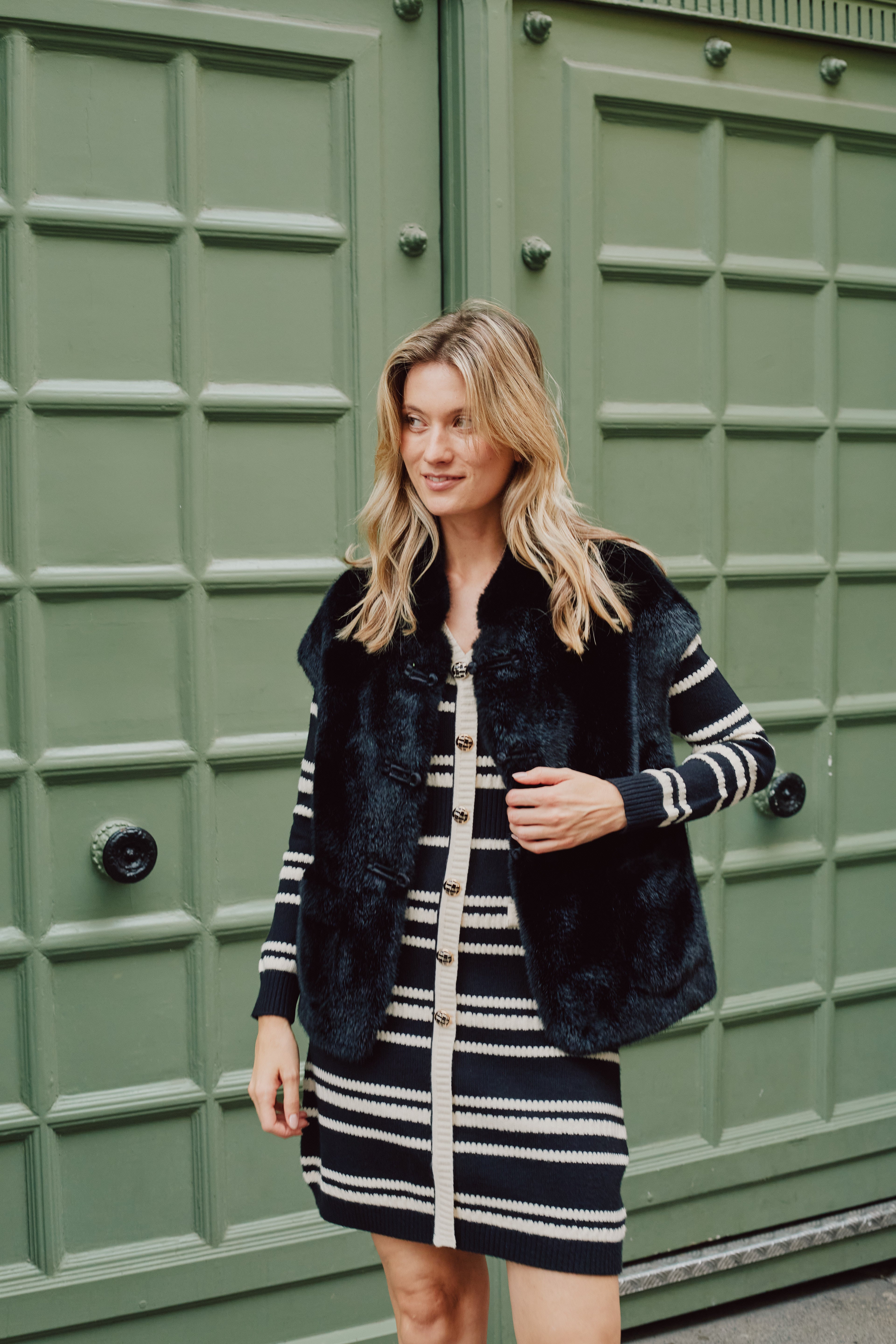 Veste courte en fausse fourrure REGLISSE