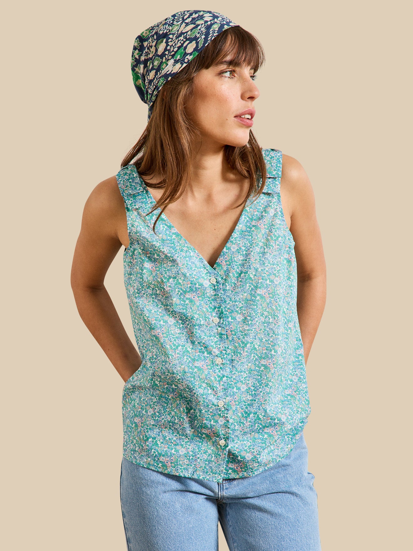 Top sans manches femme tissu Liberty - Limited Collection
