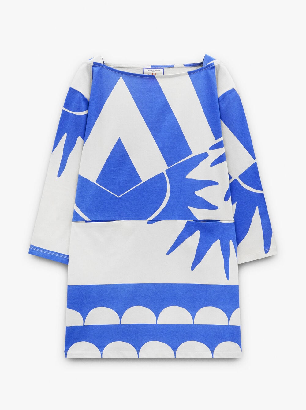 Robe imprimée avec col bateau 100% coton