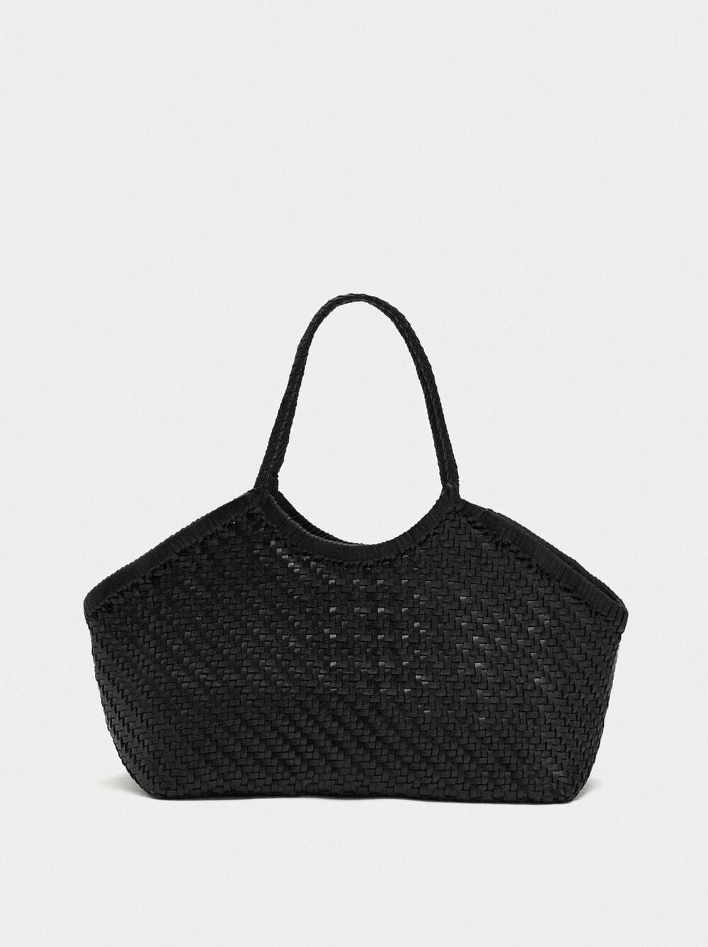 Sac shopper en cuir tressé