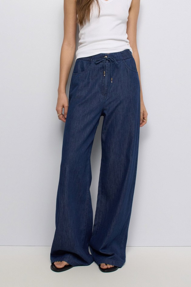 PANTALON JOGGER EN LIGHTDENIM WIDE LEG