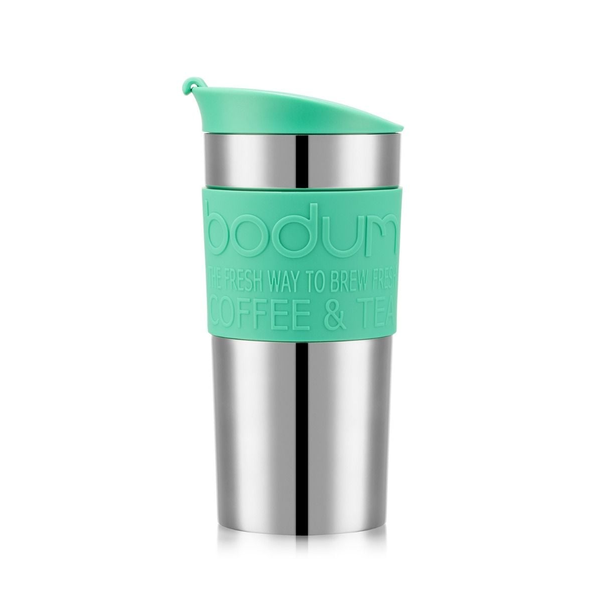 Mug de voyage isotherme en inox double paroi, couvercle à clapet, 0.35 l