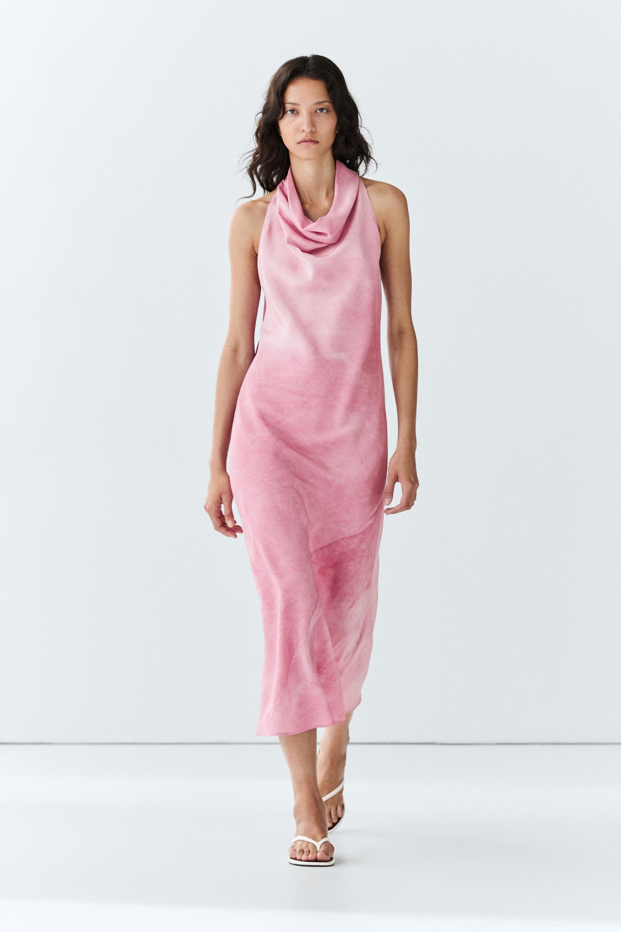 Vestido midi fluido drapeado