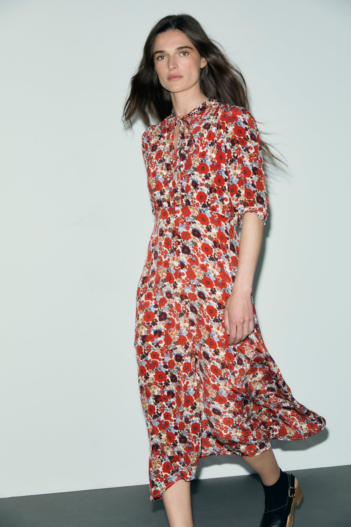 Robe midi cintrée fleurie - COCO