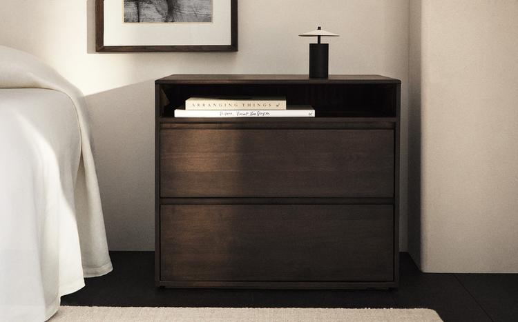 LARGE WOODEN BEDSIDE TABLE