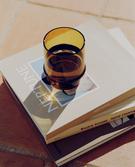 GLASS, MAGAZINE AND BOOK