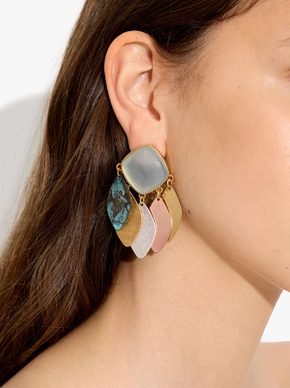 Maxi earrings with multicolor petals