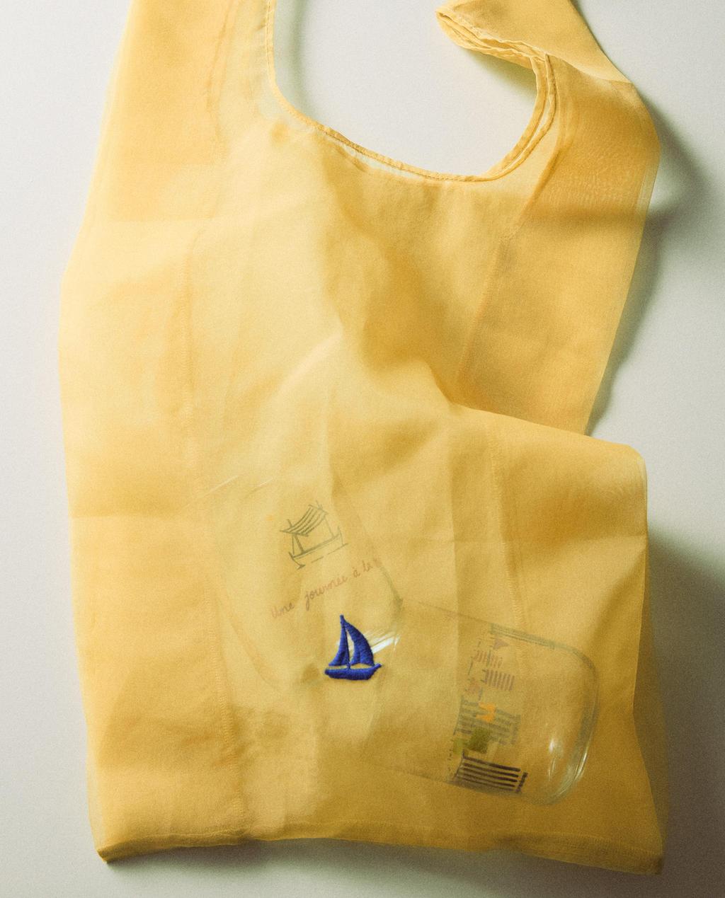 BAG WITH EMBROIDERED BOAT DIEGO NINE SUMMER TABLEWARE