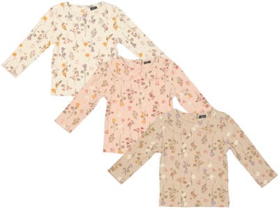 T-shirt côtelé fleurs bébé taille 74 – 98