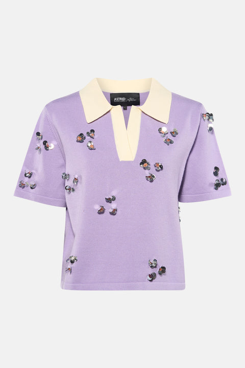 Astrid Black Label Polo met korte mouwen - paars