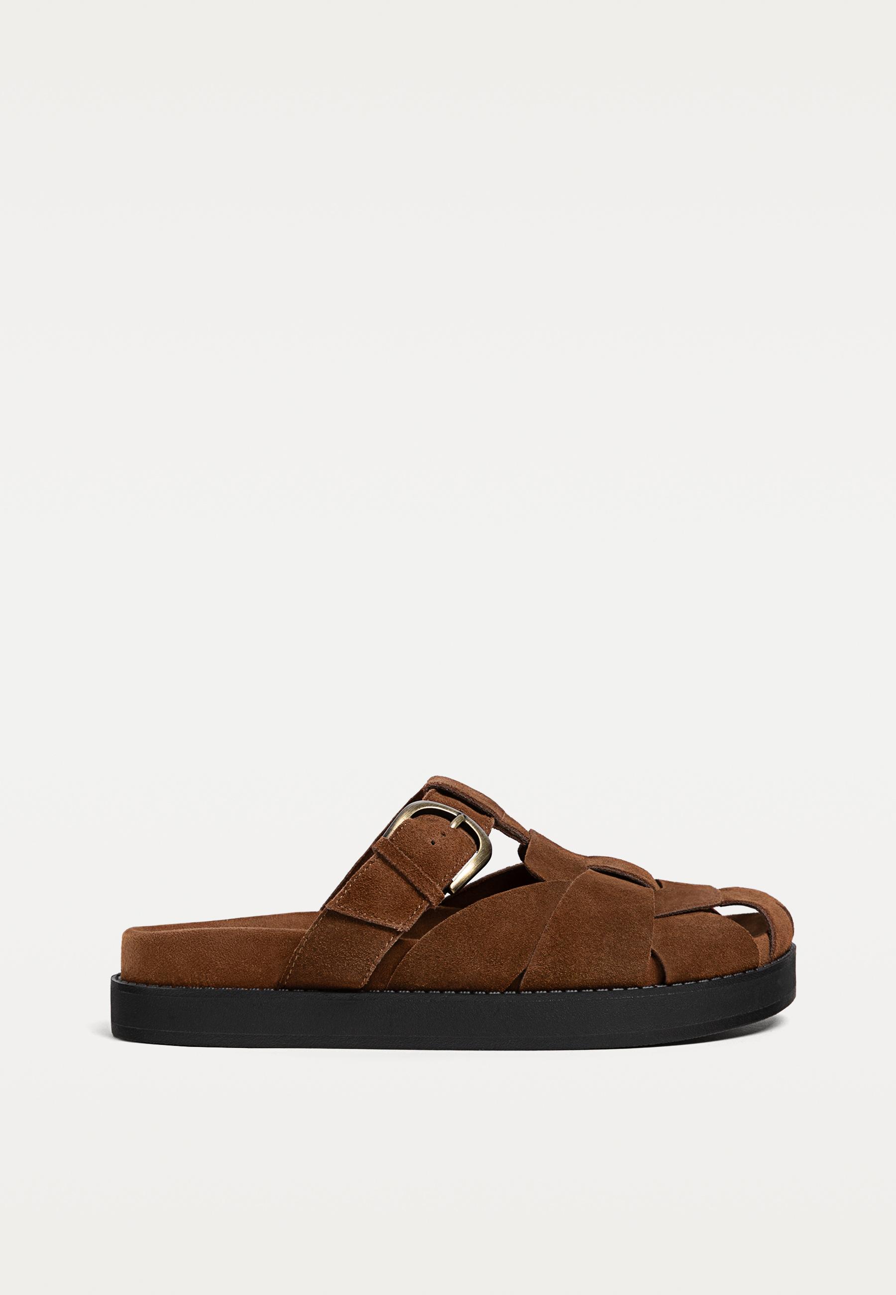 Leren klomp sandalen