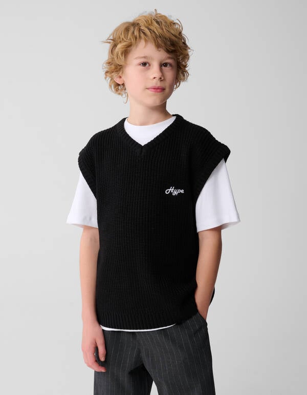 Gebreide Spencer Zwart