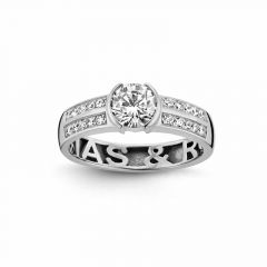 Nomelli Gioia "Fiaba" ring (18k white-gold) (CZ:20x1,4mm,Diamond:1x6mm)