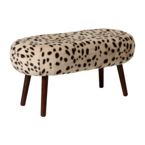 Bankje sneeuwluipaard - beige/zwart - 40x82x40 cm