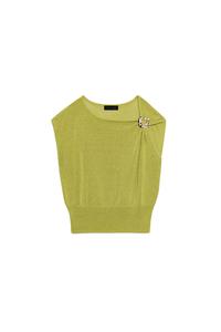 KNIT TOP WITH METAL TRIM