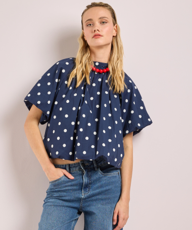Polkadot top met split
