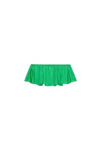 RUFFLED TAFFETA BANDEAU TOP
