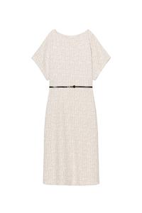 TEXTURED MIDI DRESS WITH BELT