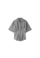 Popeline blouse met kimonomouw en plooien