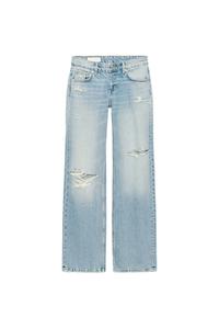 TRF RIPPED LOW-RISE WIDE-LEG JEANS