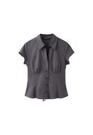 Blouse met korte mouwen en deelnaden onder de borst