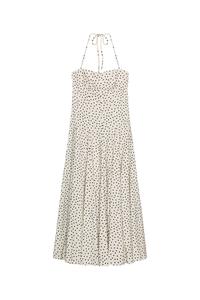 MIDI HALTER NECK DRESS WITH DOTS