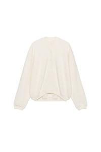 COTTON BUTTON-UP SWEATSHIRT