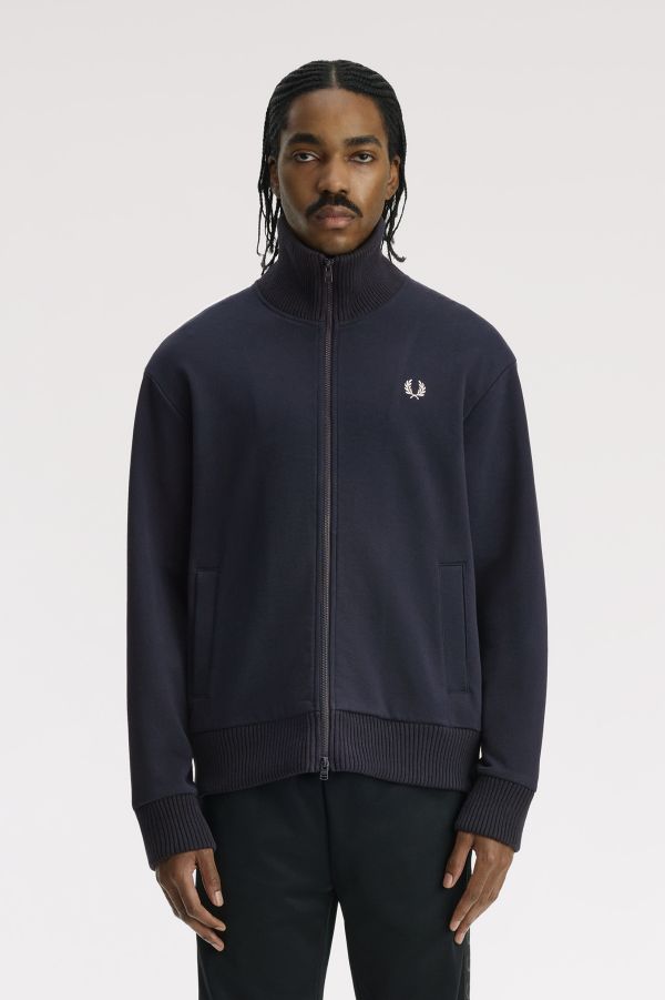 Chunky Zip-Through Sweatshirt Navy Navy