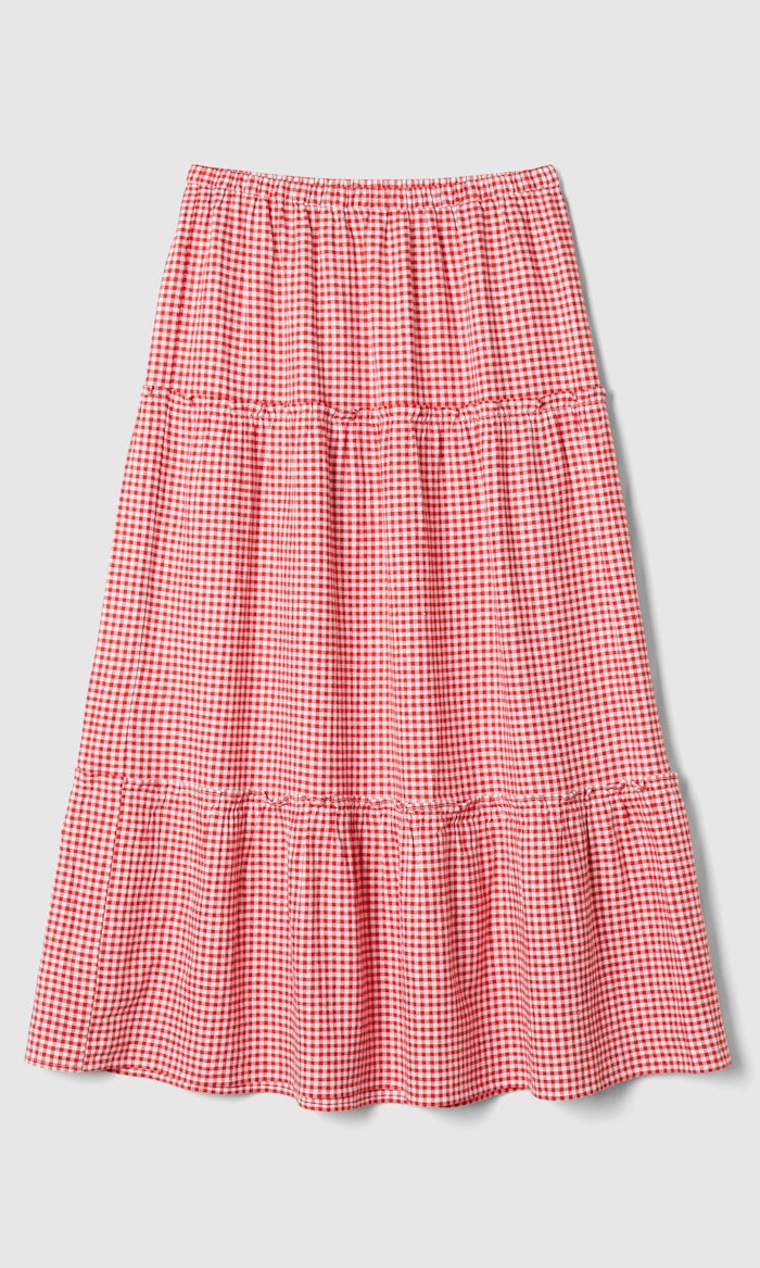 Brenda Gingham Rutig Linnekjol