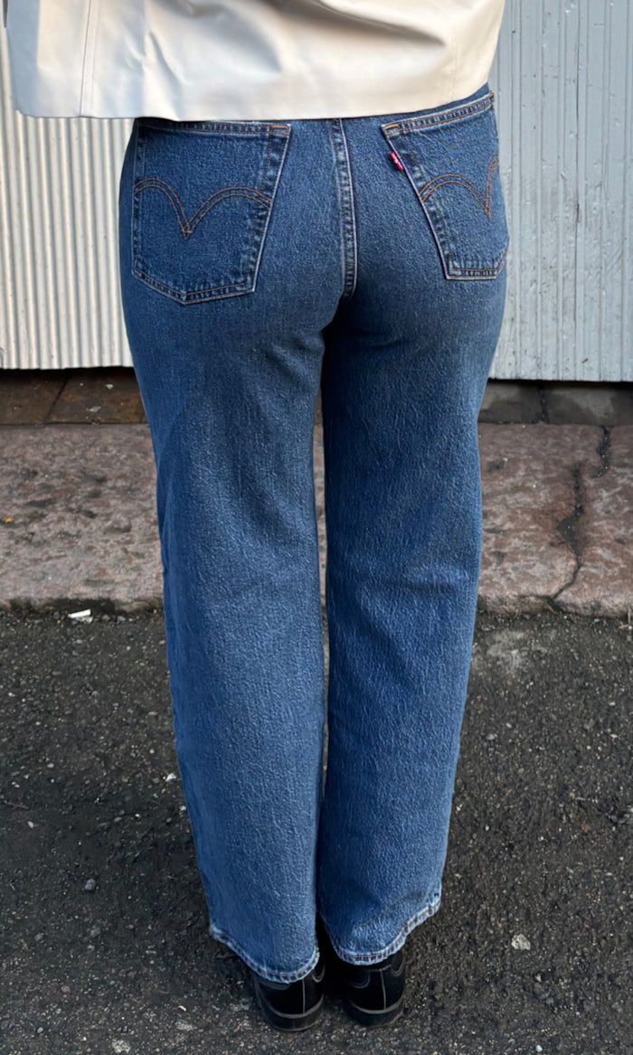 Ribcage Straight Ankle Medium Blå Jeans