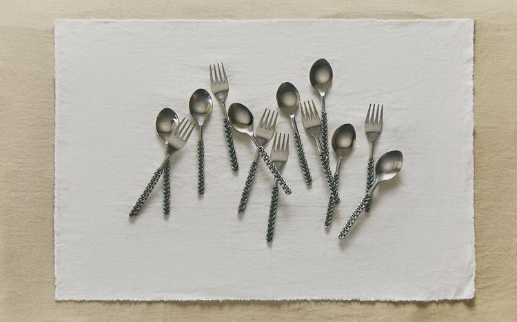 METAL ÖRGÜ SAPLI ÇATAL KAŞIK BIÇAK TAKIMI